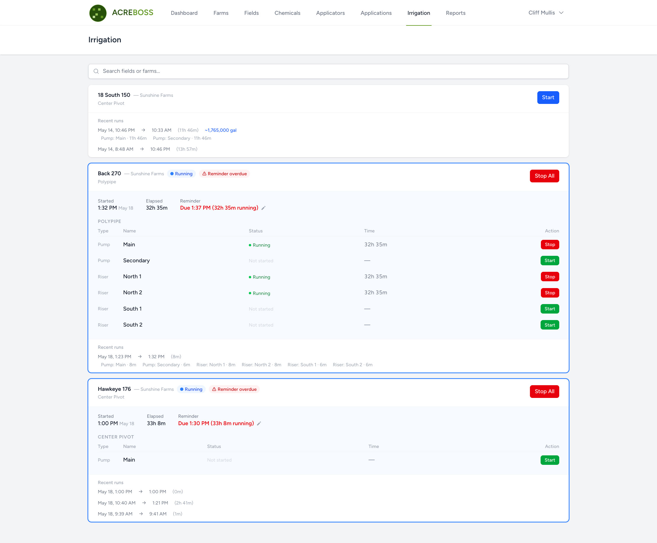 Irrigation Management screenshot